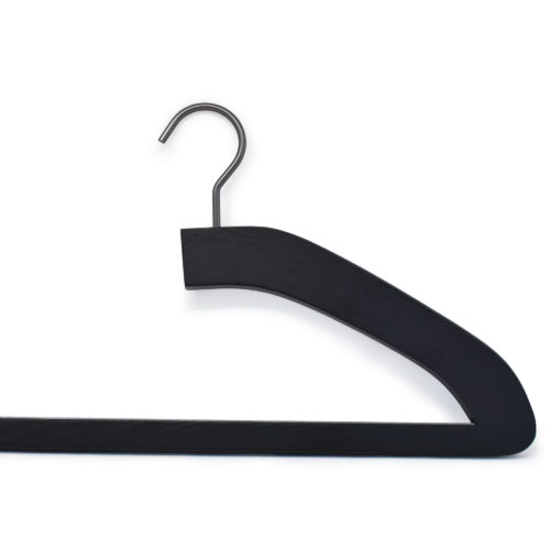 10 luxury wooden hangers for trousers - balck color