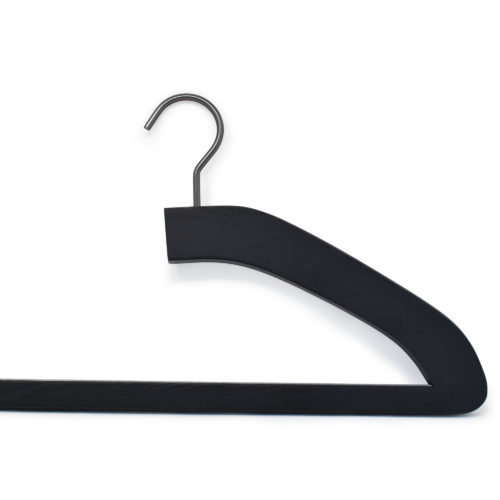 6 luxury hangers for jacket and suit in ash wood - black - brushed wood