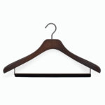 cintre en bois avec barre antiglisse velours