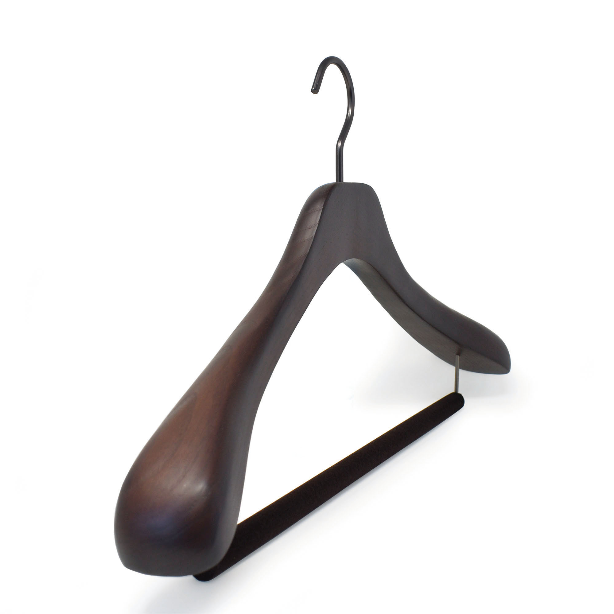 Deluxe White Wooden Suit Hanger w/Non-Slip Bar