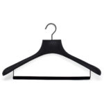 Luxury suit hangers, wide shoulders, anti-slip bar, black color