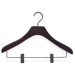 wooden blouse hanger with clips