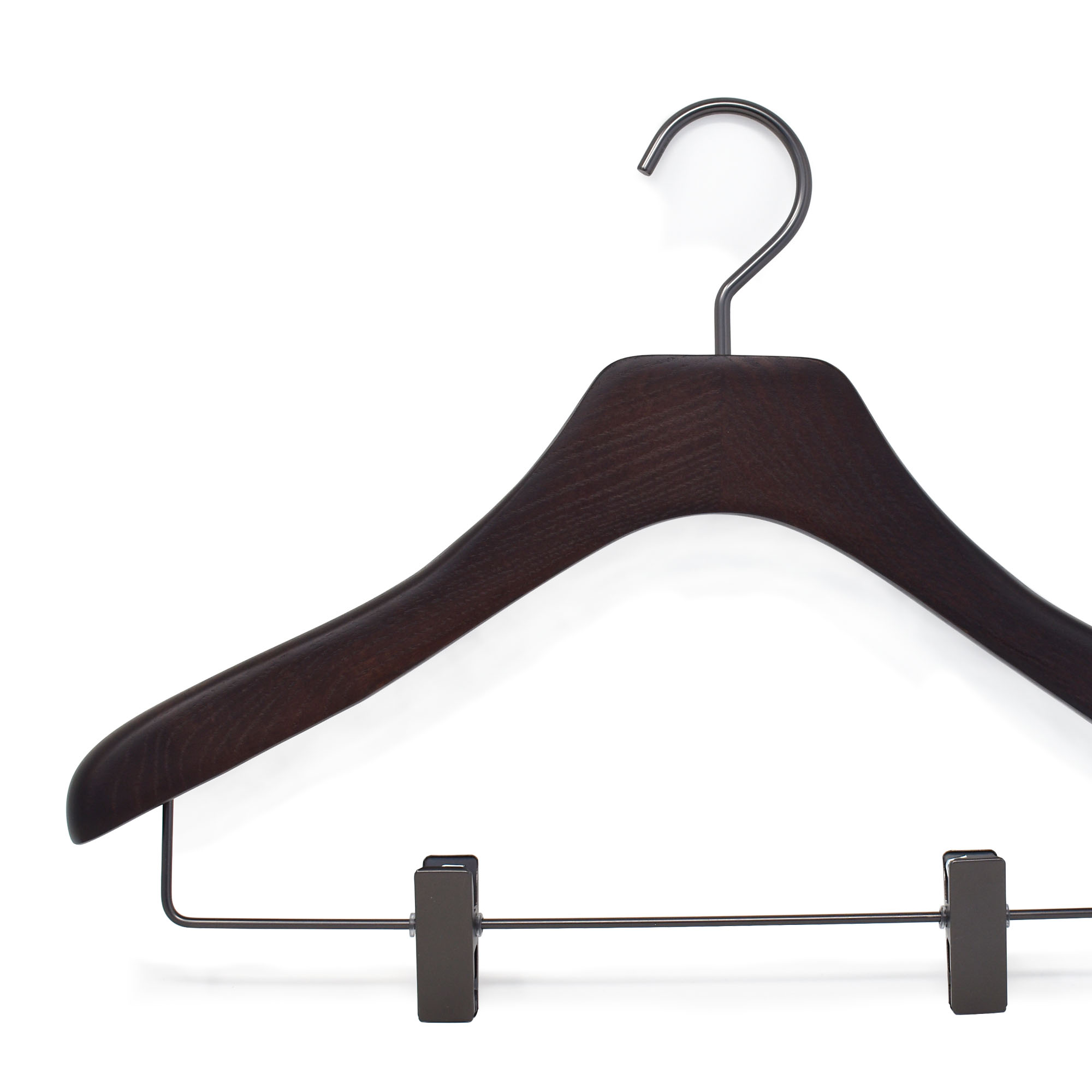wooden blouse hanger with clips