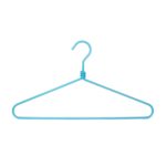 Blue turquoise aluminum hangers for a colorful dressing room