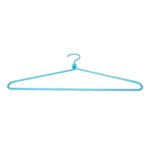 Blue turquoise aluminum hangers for a colorful dressing room