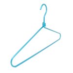 Blue turquoise aluminum hangers for a colorful dressing room