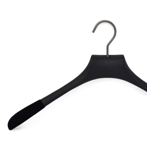 6 luxury hangers for jacket and suit in ash wood - black - brushed wood