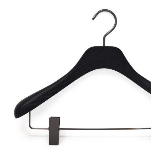 women's wooden hanger, with clips