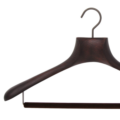 luxury suit hangers in walnut color
