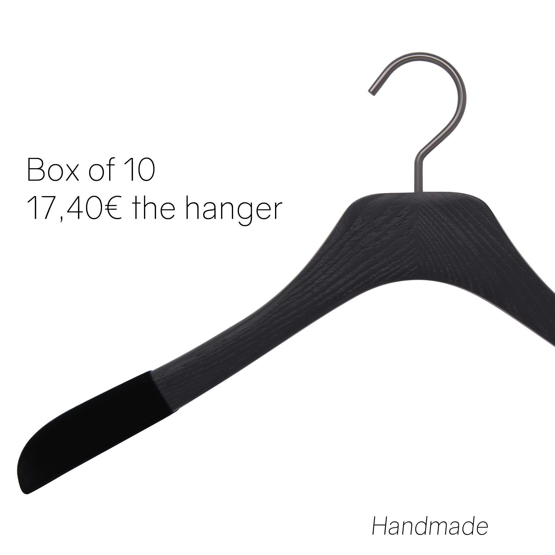 10 men's luxury hangers for shirt in ashwood black color, brushed wood