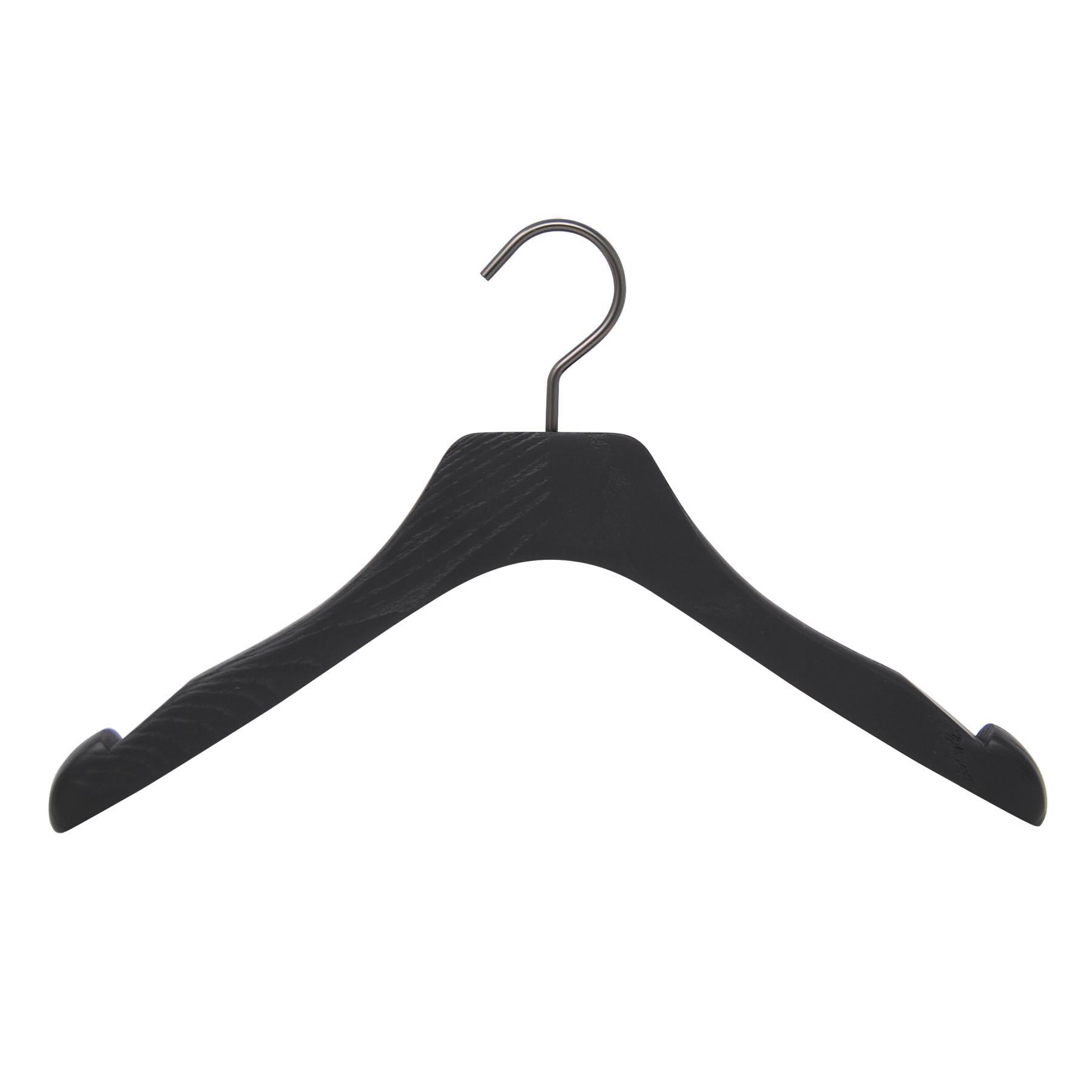 10 hangers for dress, top and blouse with notches - black mat
