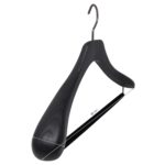 cintre de luxe en bois noir pour costume avec barre antiglisse - 45 cm