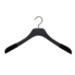 10 wooden luxury hangers for shirts with non slip flock on the shoulders