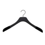 10 schwarze Kleiderbügel für Eschenholzhemd für die Garderobe mit Samt an den Schultern