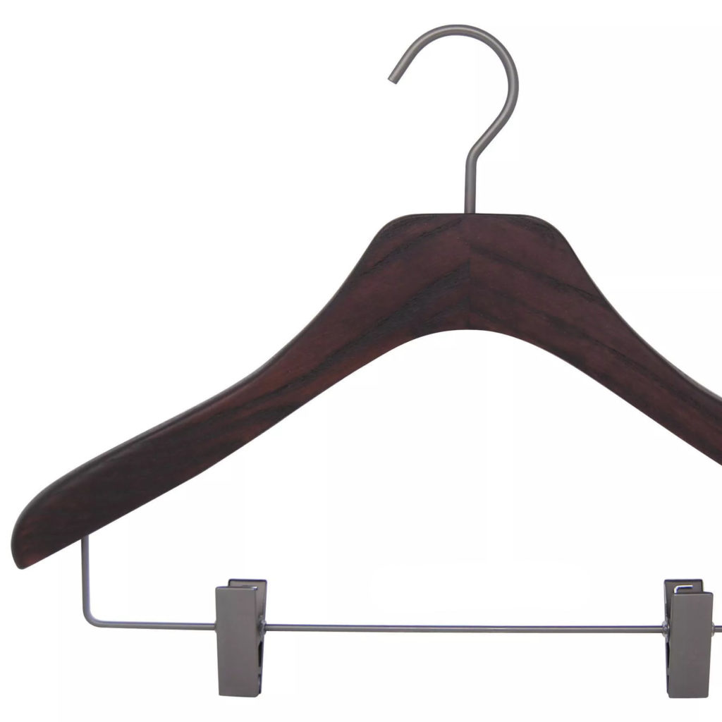10 hangers for blouse with clips walnut finishing (width 38 cm