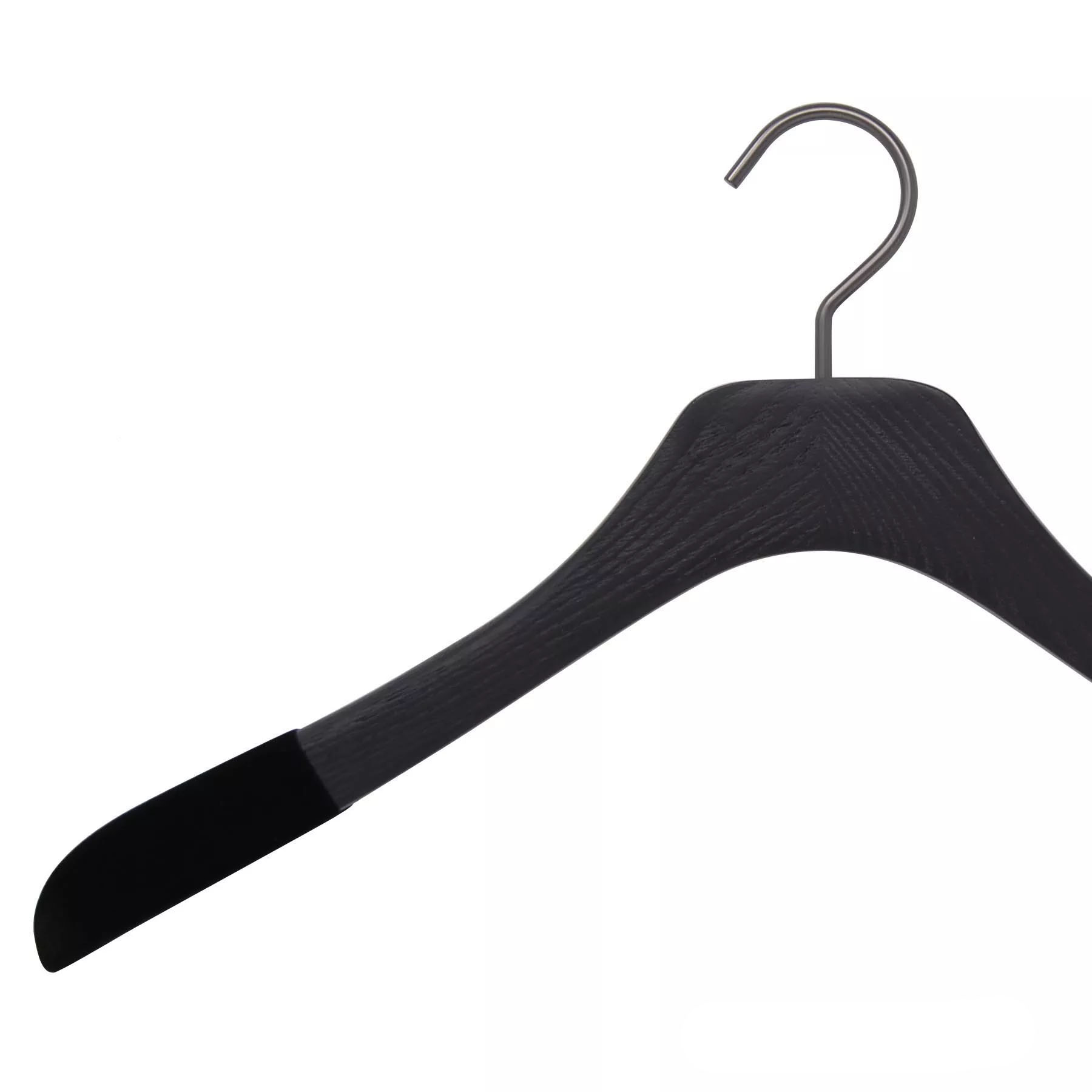 10 men's luxury hangers for shirt in ashwood black color, brushed wood