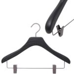 Set of hangers for all women's clothing. Modern luxury and noble wood hangers