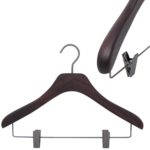 Set of hangers for all women's clothing. Modern and luxury wooden hangers