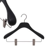 Set of hangers for all women's clothing. Modern luxury and noble wood hangers