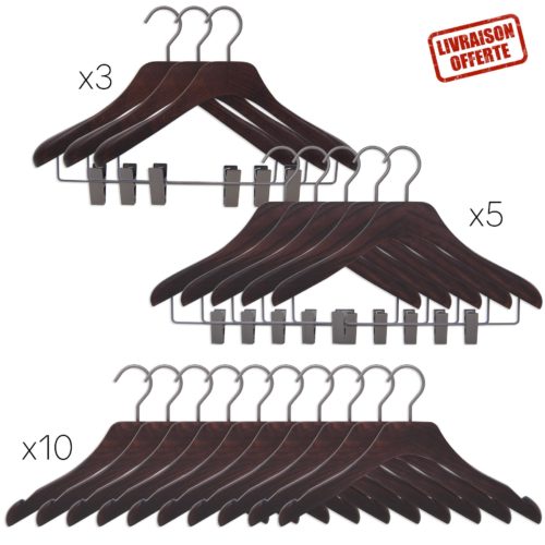 15 Cintres Bébé En Bois Antidérapants Avec Pinces – Design Mignon Animaux, Parfait Pour Vêtements Enfants 0-12 Ans
