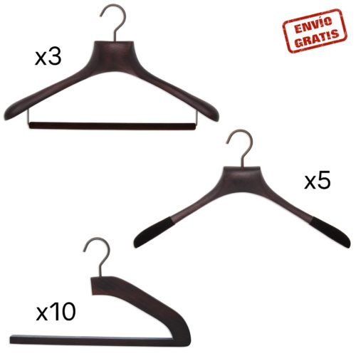 conjunto de perchas de lujo para hombres