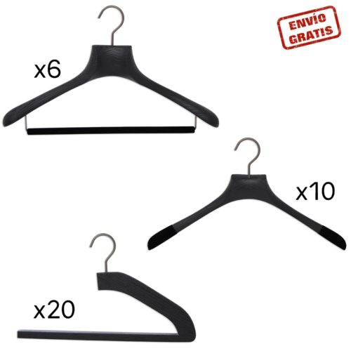 conjunto de perchas de lujo para hombres