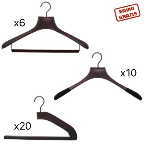 conjunto de perchas de lujo para hombres