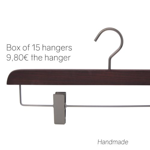 15 wooden luxury clips hangers for skirt and trousers