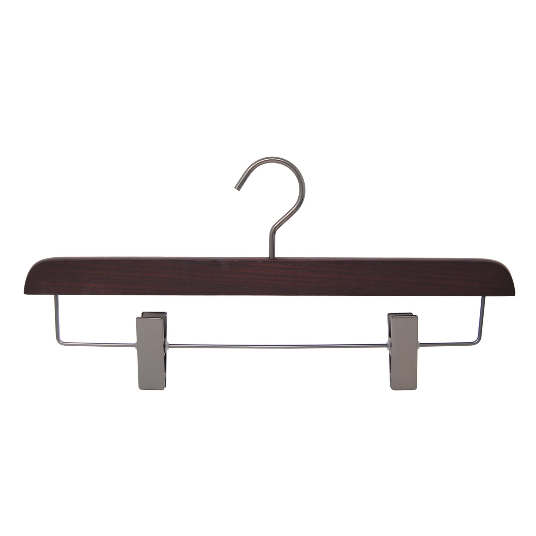 15 clips hangers for skirt and trousers - walnut color