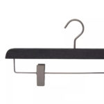 Cintre en bois avec pinces pour jupes ou pantalon, coloris noir