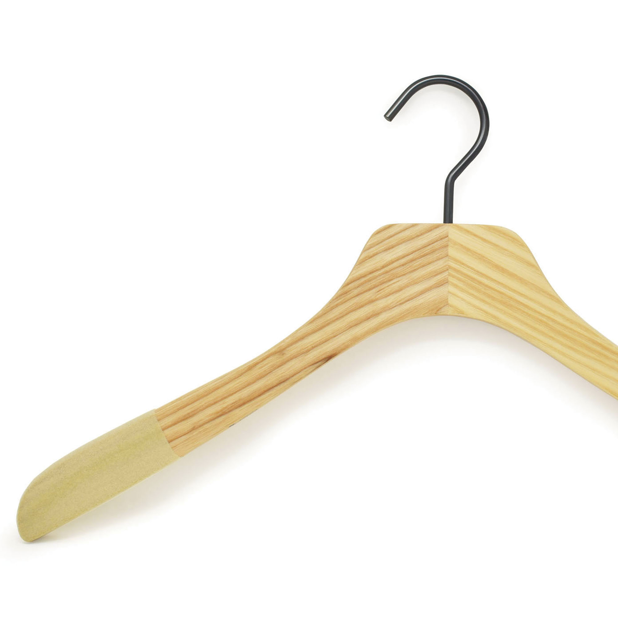 Wooden hangers for shirts, with velvet anti-slip