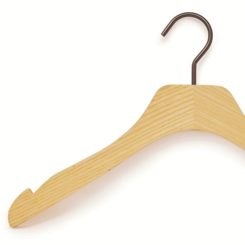 percha de madera para vestido, con muescas