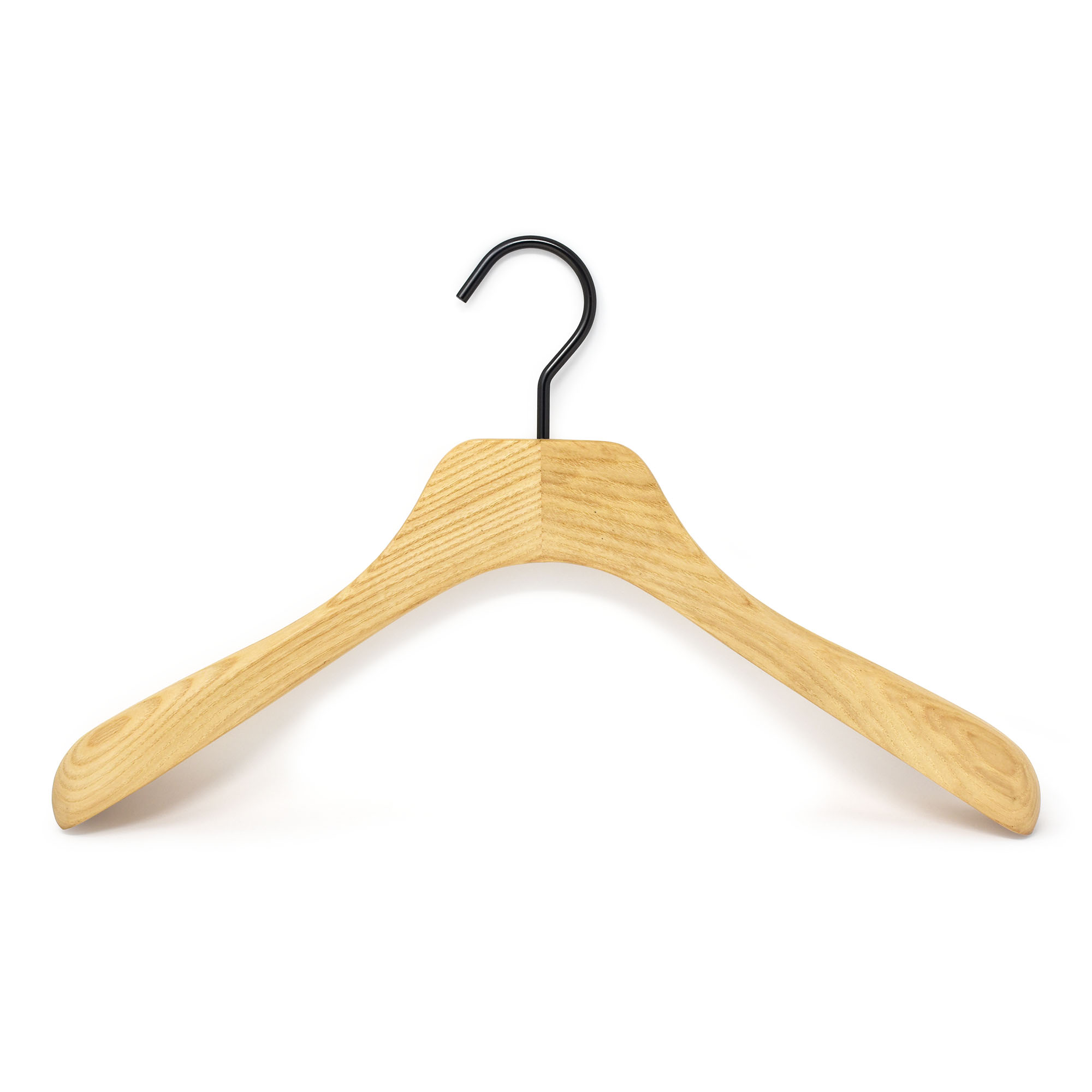 Natural wood hanger for women's jacket