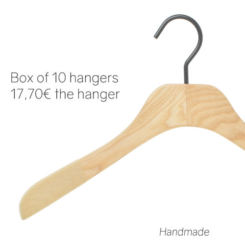 Wooden luxury hangers with natural varnish