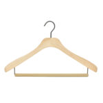 Cintre en bois haut de gamme pour costume - vernis naturel