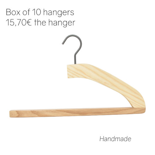 Luxury hangers for pants, natural varnish