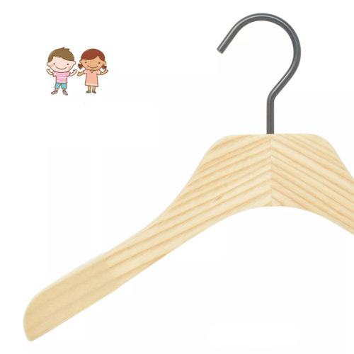 15 cintres en bois verenis naturel pour enfant - largeur 32 cm