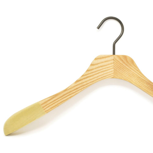 Wooden hangers for shirts, with velvet anti-slip