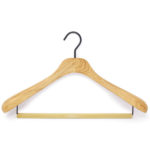 Natural wood suit hanger for the dressing room