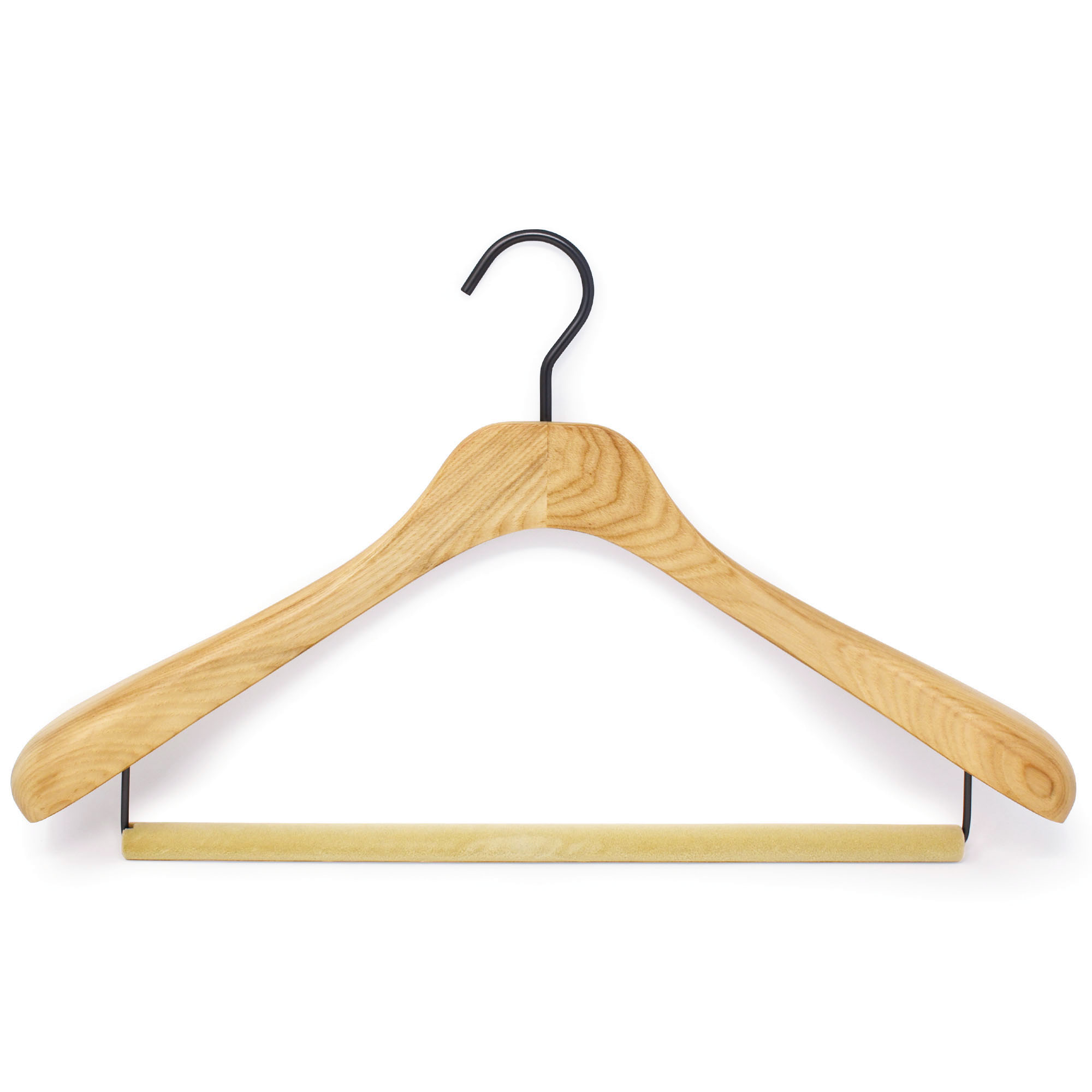 Natural wood suit hanger for the dressing room