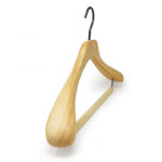 Natural wood suit hanger for the dressing room