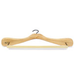 Natural wood suit hanger for the dressing room