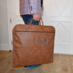 Vegan leather garment bag