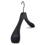 black wooden hanger for jacket and coat