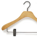 wooden hangers with clips for suit and jacket