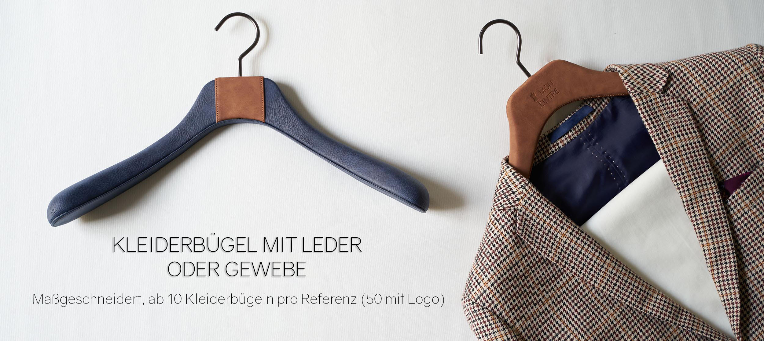 Kleiderbugel mit leder