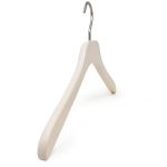 cintres en bois pour chemise largeur 43 cm, coloris blanc lasuré