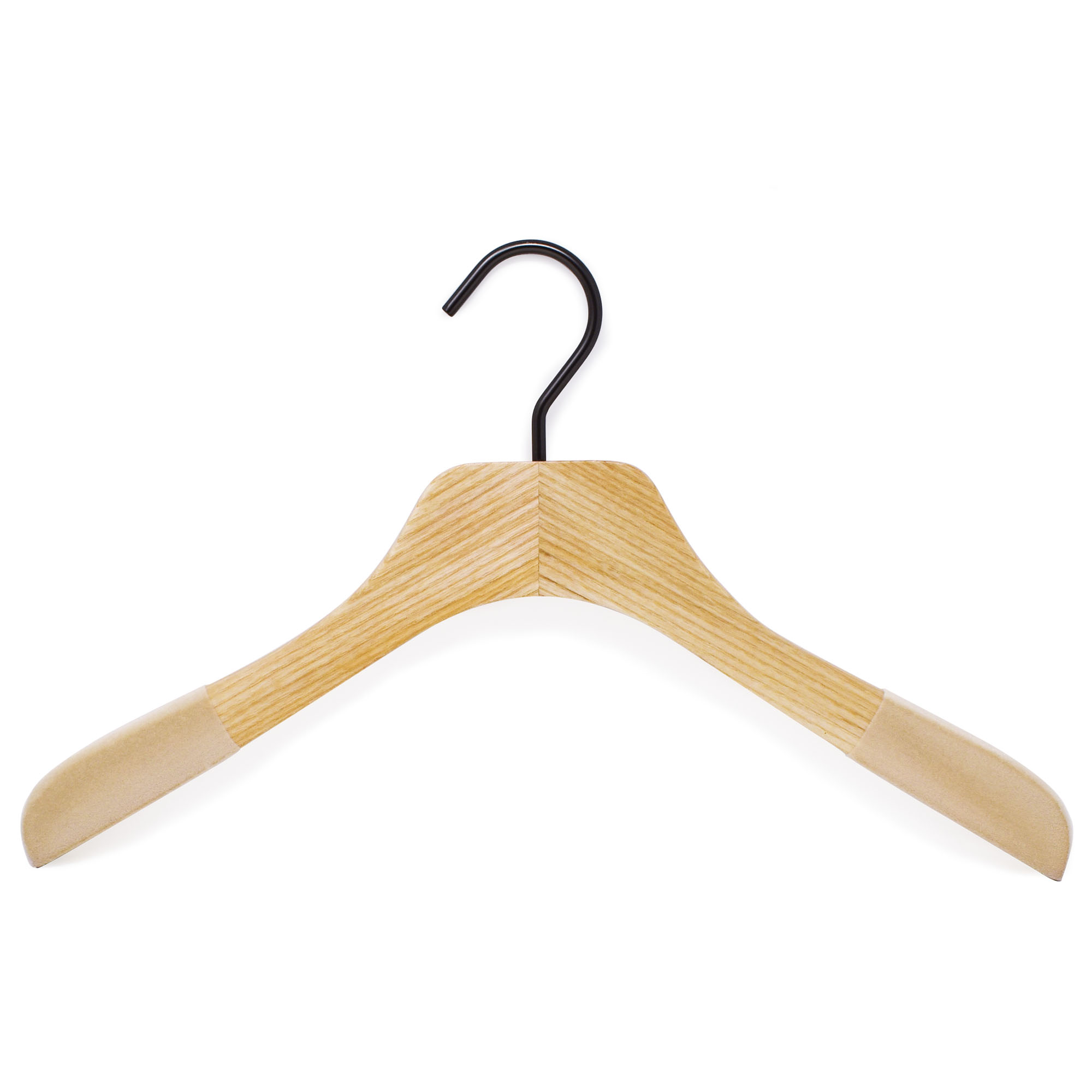 cintre-robe-chemisier-bois-CLA3815FLO-NA-2 Cintre de luxe en bois naturel, antiglisse pour robe et chemisier - 38 cm