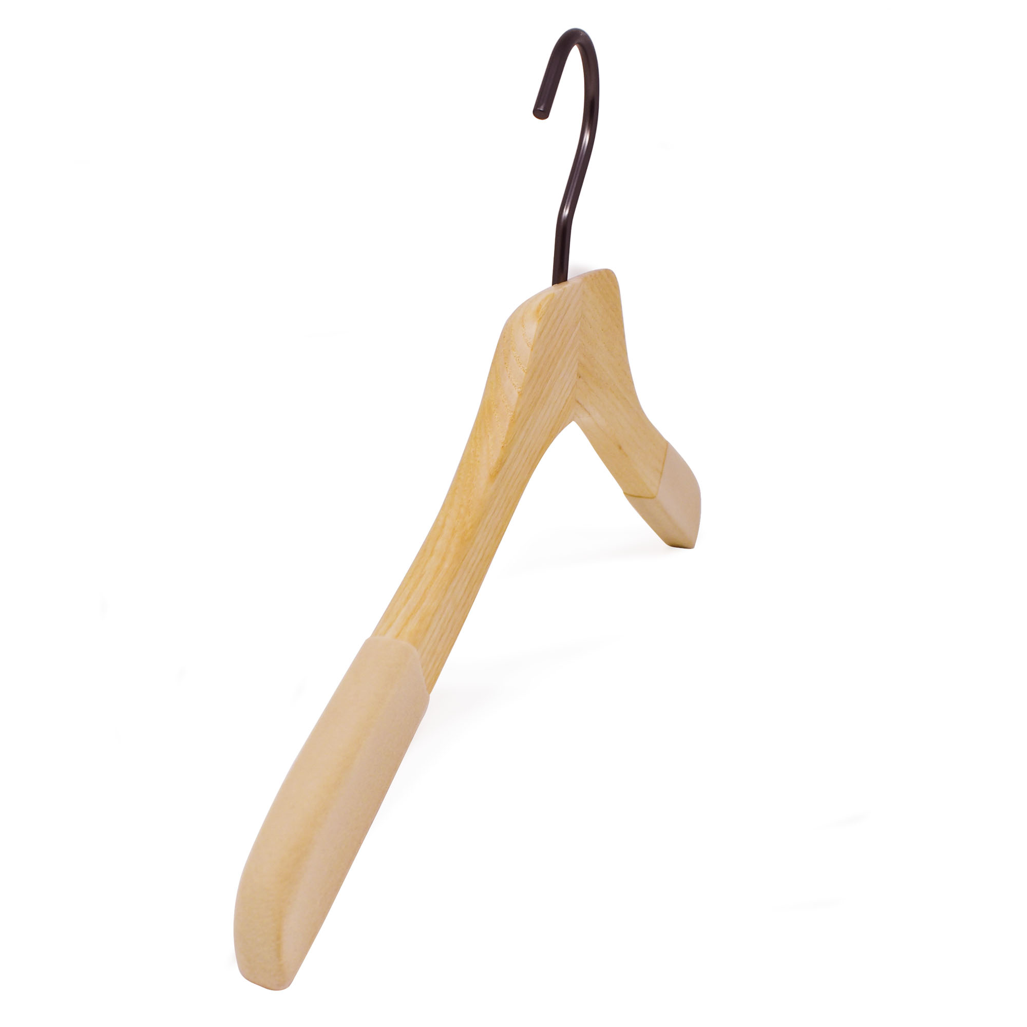 cintre-robe-chemisier-bois-CLA3815FLO-NA5 Cintre en bois naturel avec antiglisse pour robe et chemisier - 38 cm
